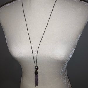 Purple druzy necklace